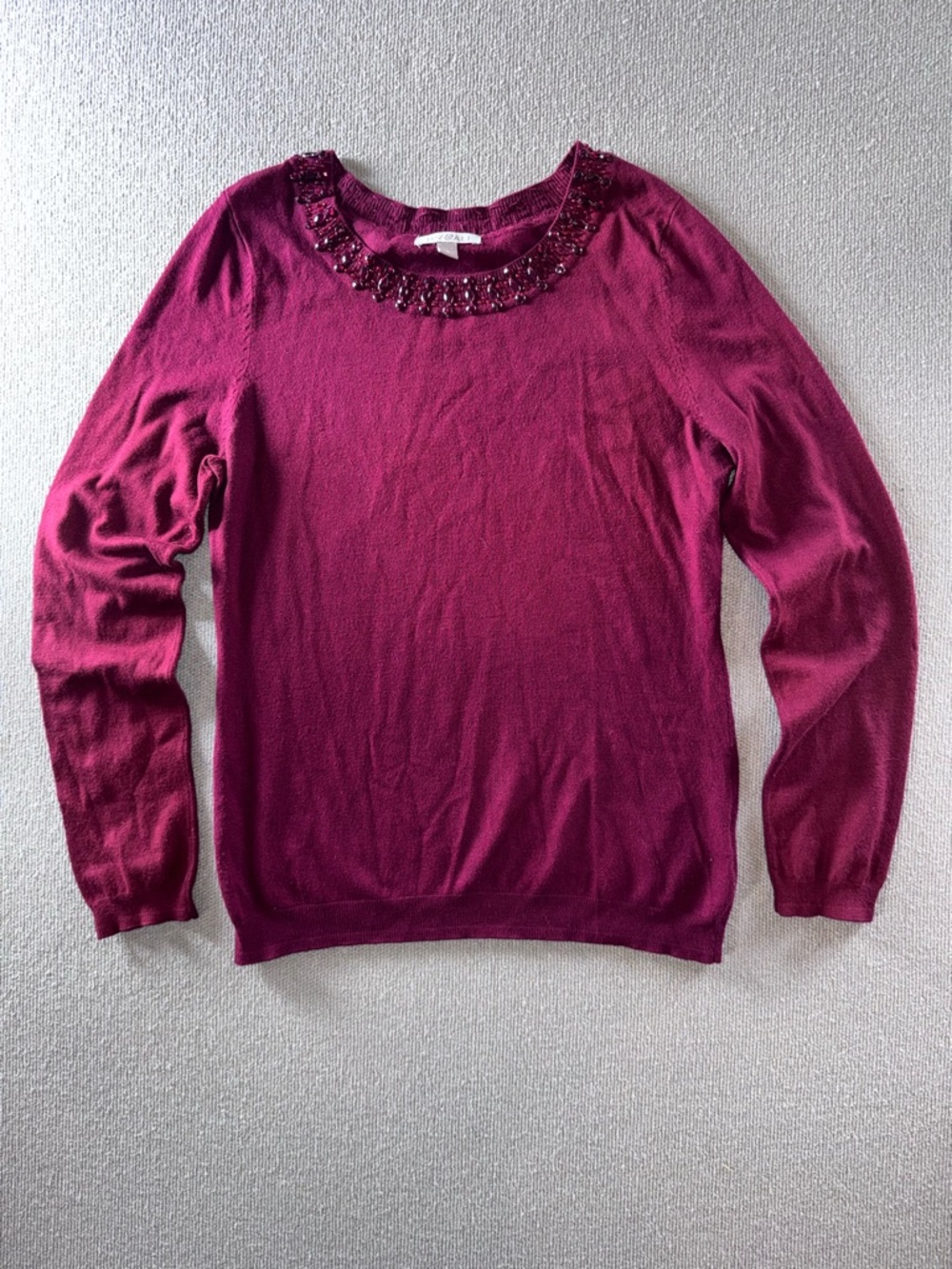 Roz & Ali size medium Beaded Crewneck Sweater